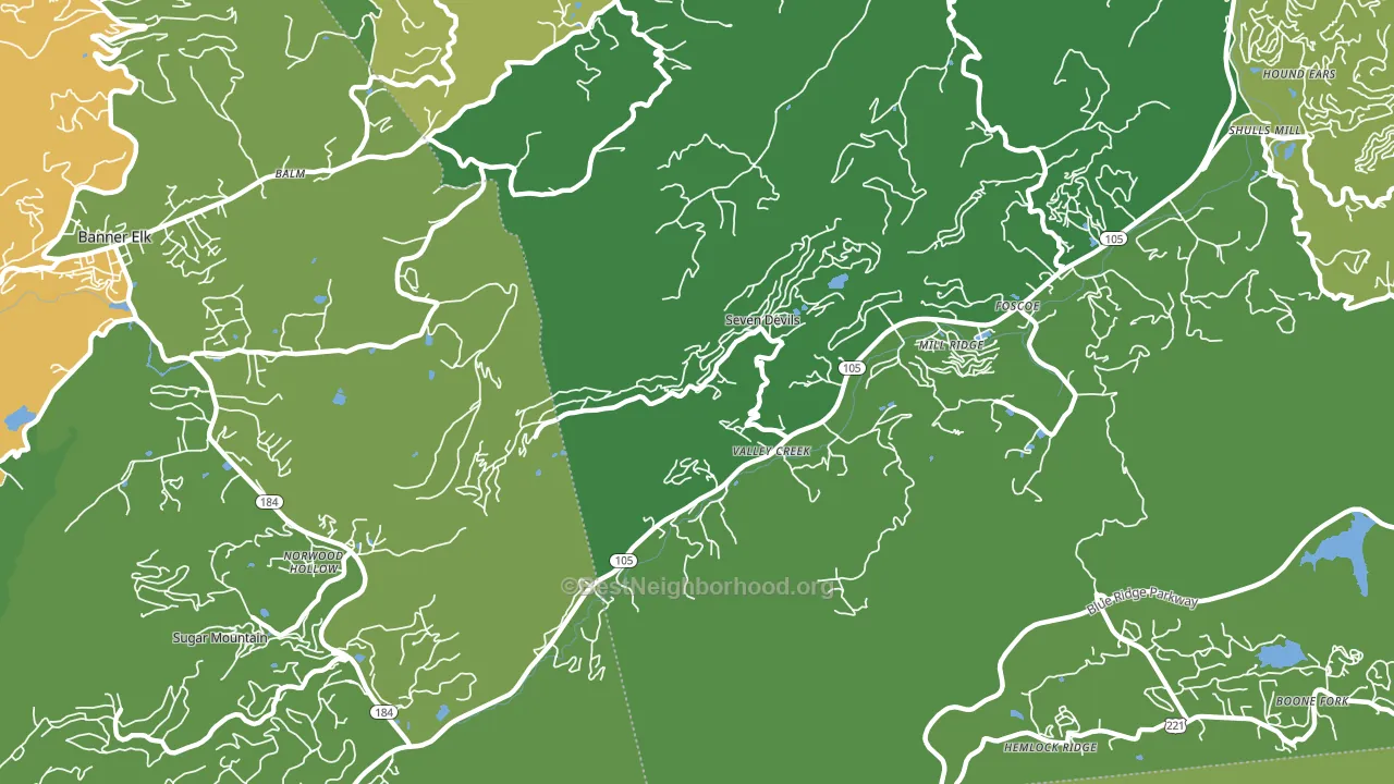 Seven Devils, NC block-group voter-turnout map