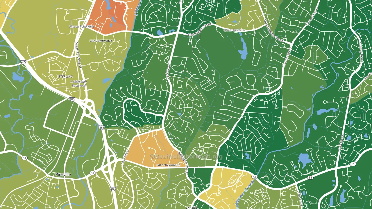 Seven Eagles, Charlotte, NC block-group voter-turnout map