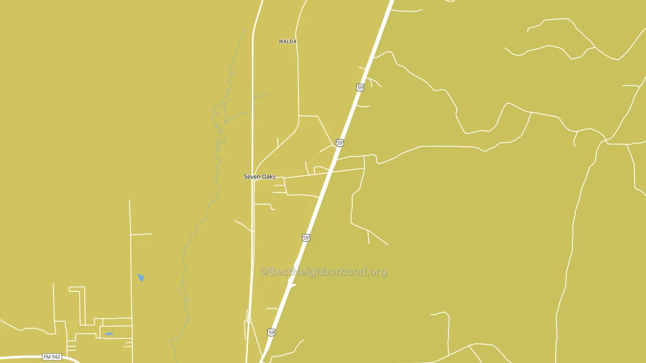 Seven Oaks, TX block-group voter-turnout map