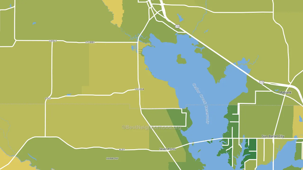 Seven Points, TX block-group voter-turnout map