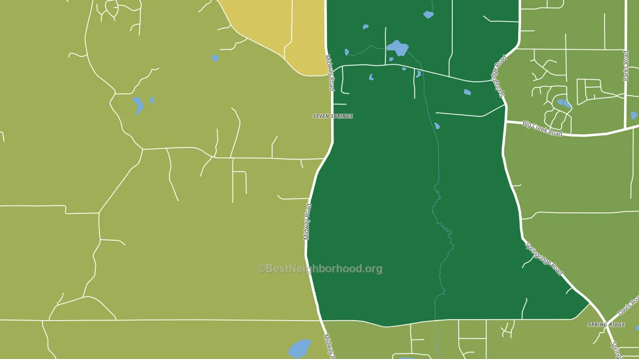 Seven Springs, MS block-group voter-turnout map