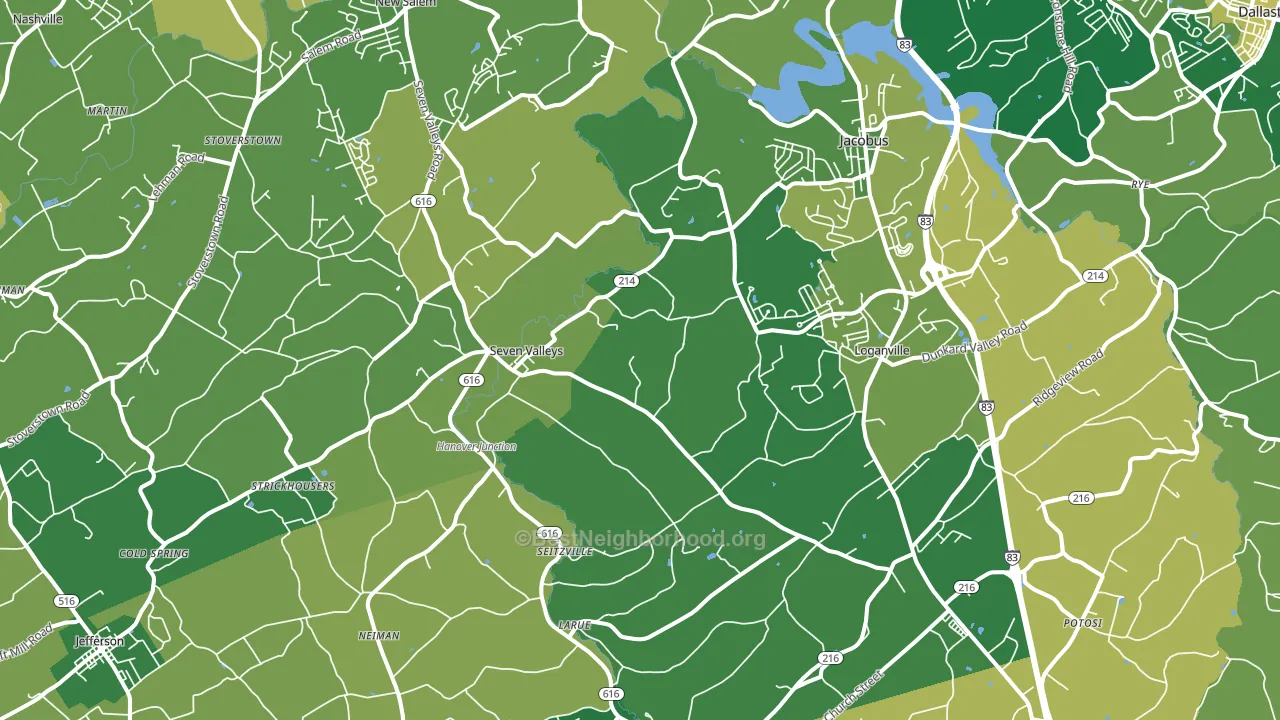 Seven Valleys, PA block-group voter-turnout map