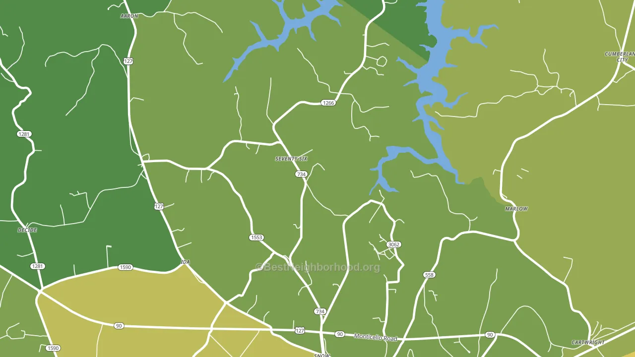 Seventy Six, KY block-group voter-turnout map
