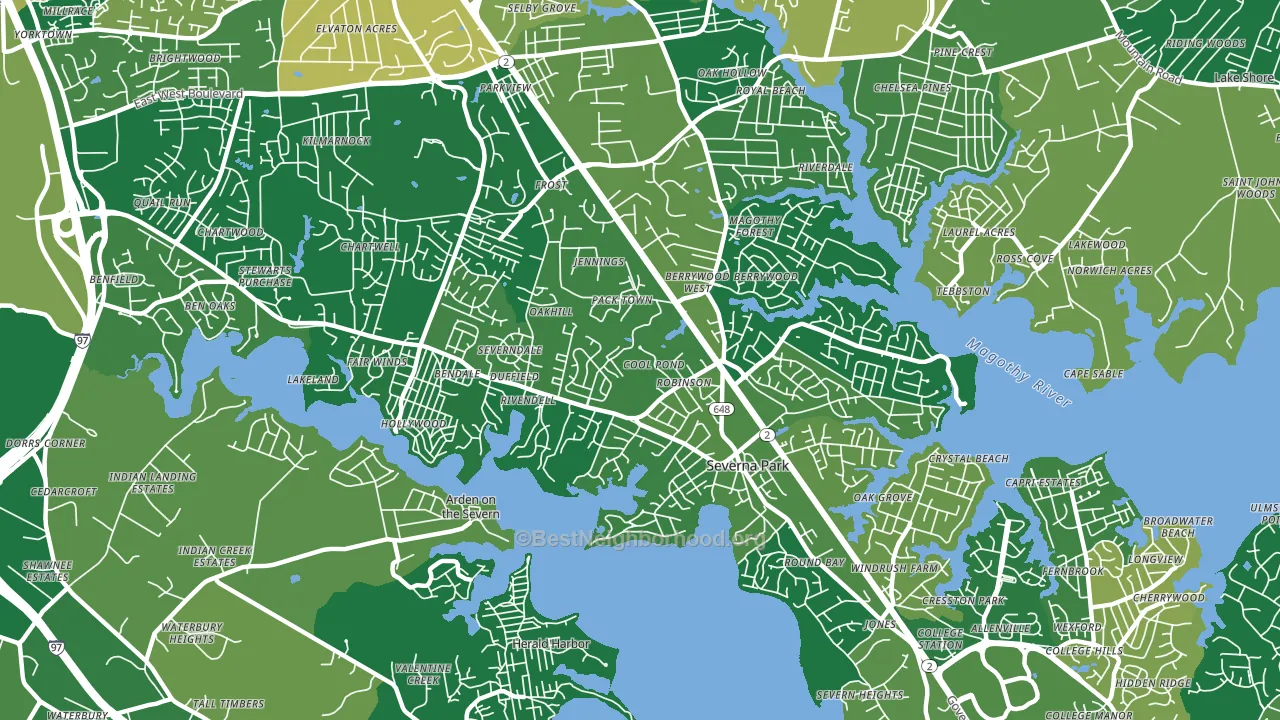 Severna Park, MD block-group voter-turnout map