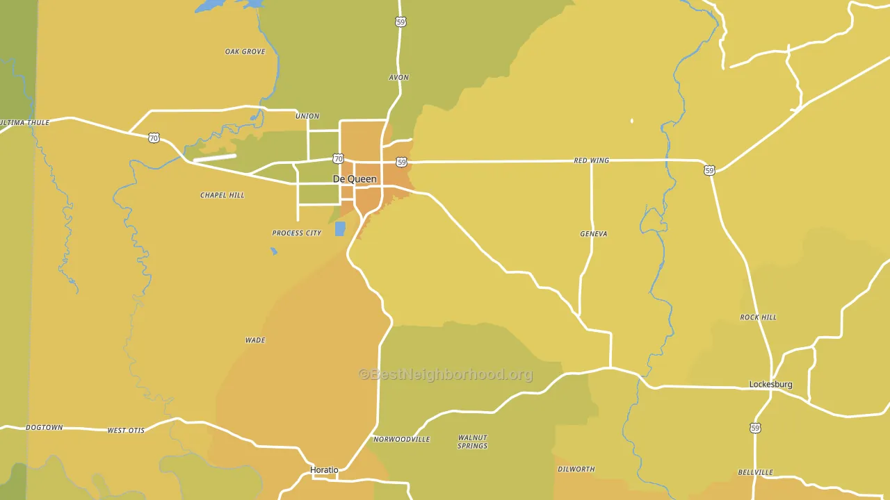 Sevier County, AR block-group voter-turnout map