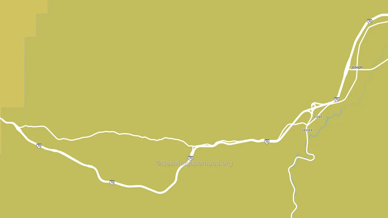 Sevier, UT block-group voter-turnout map