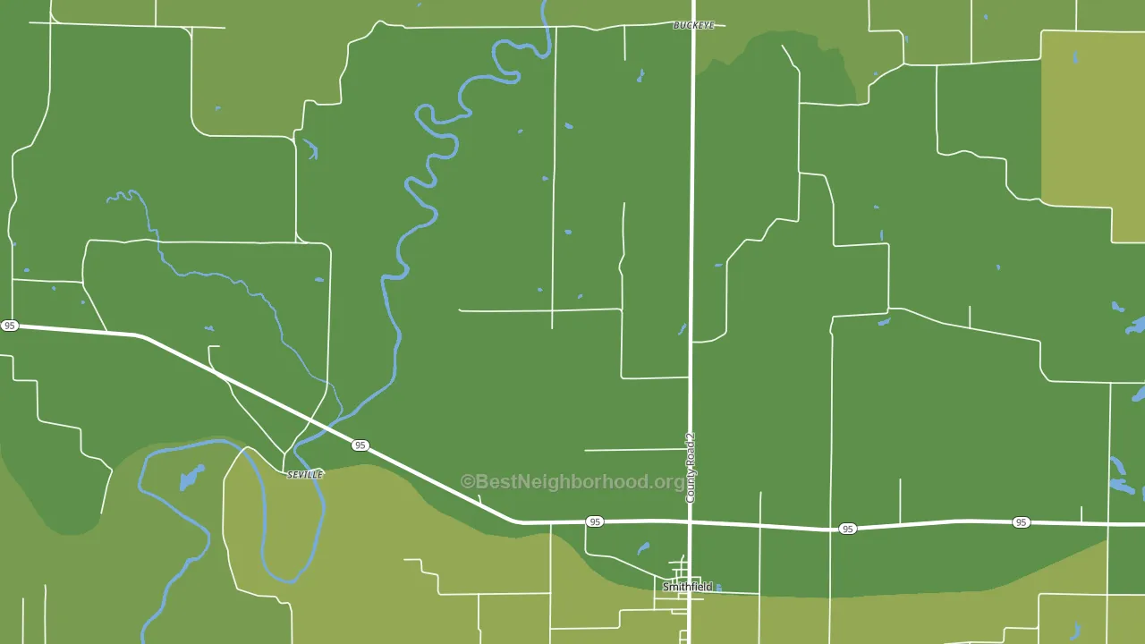 Seville, IL block-group voter-turnout map