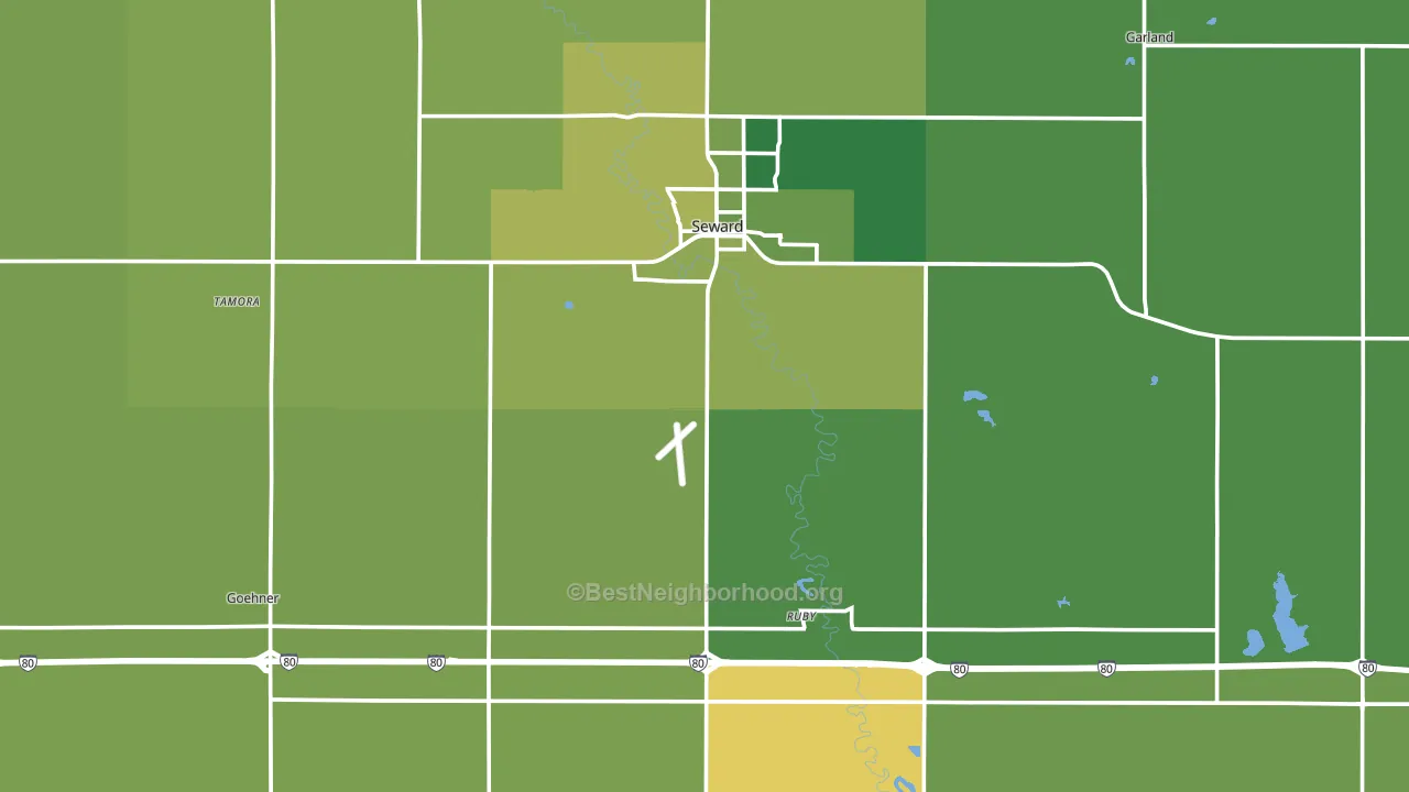 Seward County, NE block-group voter-turnout map