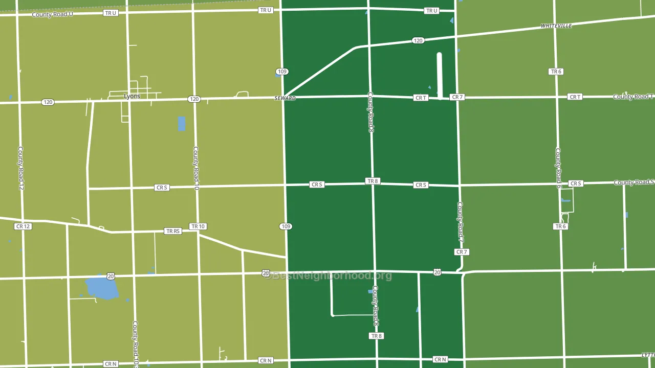 Seward, OH block-group voter-turnout map