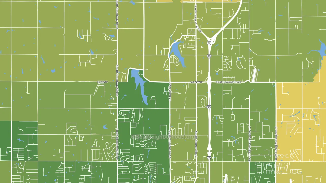 Seward, OK block-group voter-turnout map