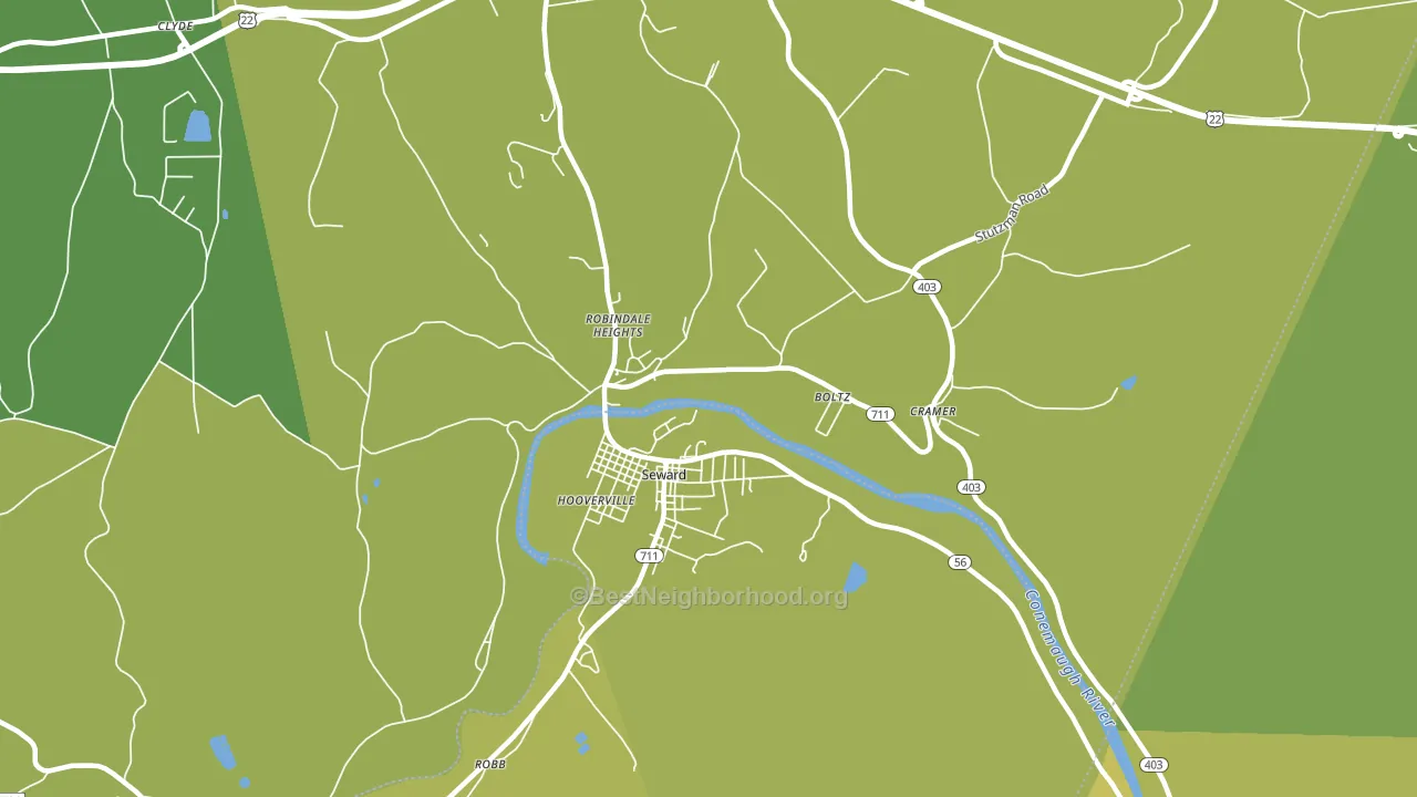 Seward, PA block-group voter-turnout map