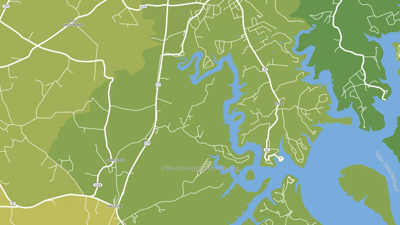 Sewellton, KY block-group voter-turnout map