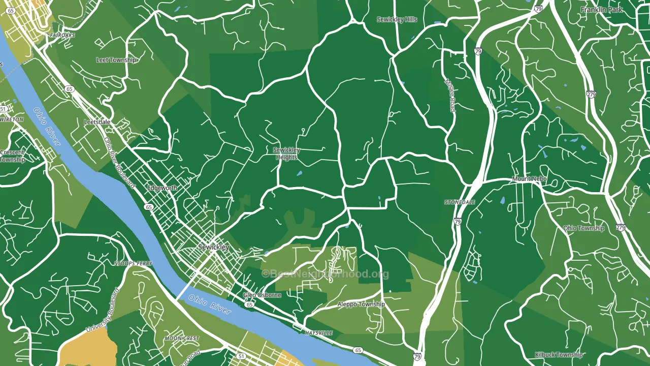 Sewickley Heights, PA block-group voter-turnout map