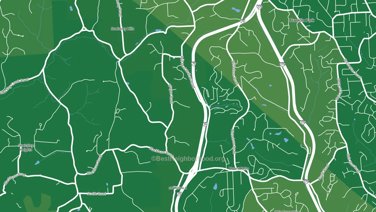 Sewickley Hills, PA block-group voter-turnout map