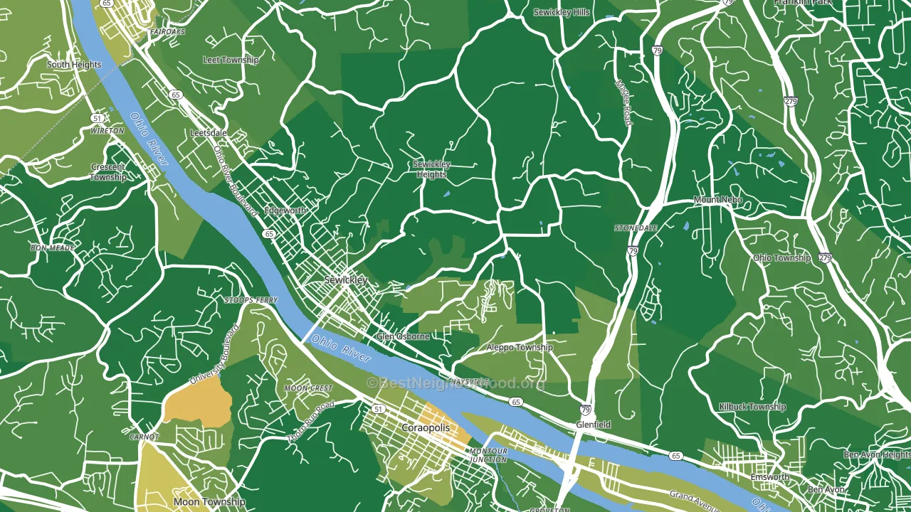 Sewickley, PA block-group voter-turnout map