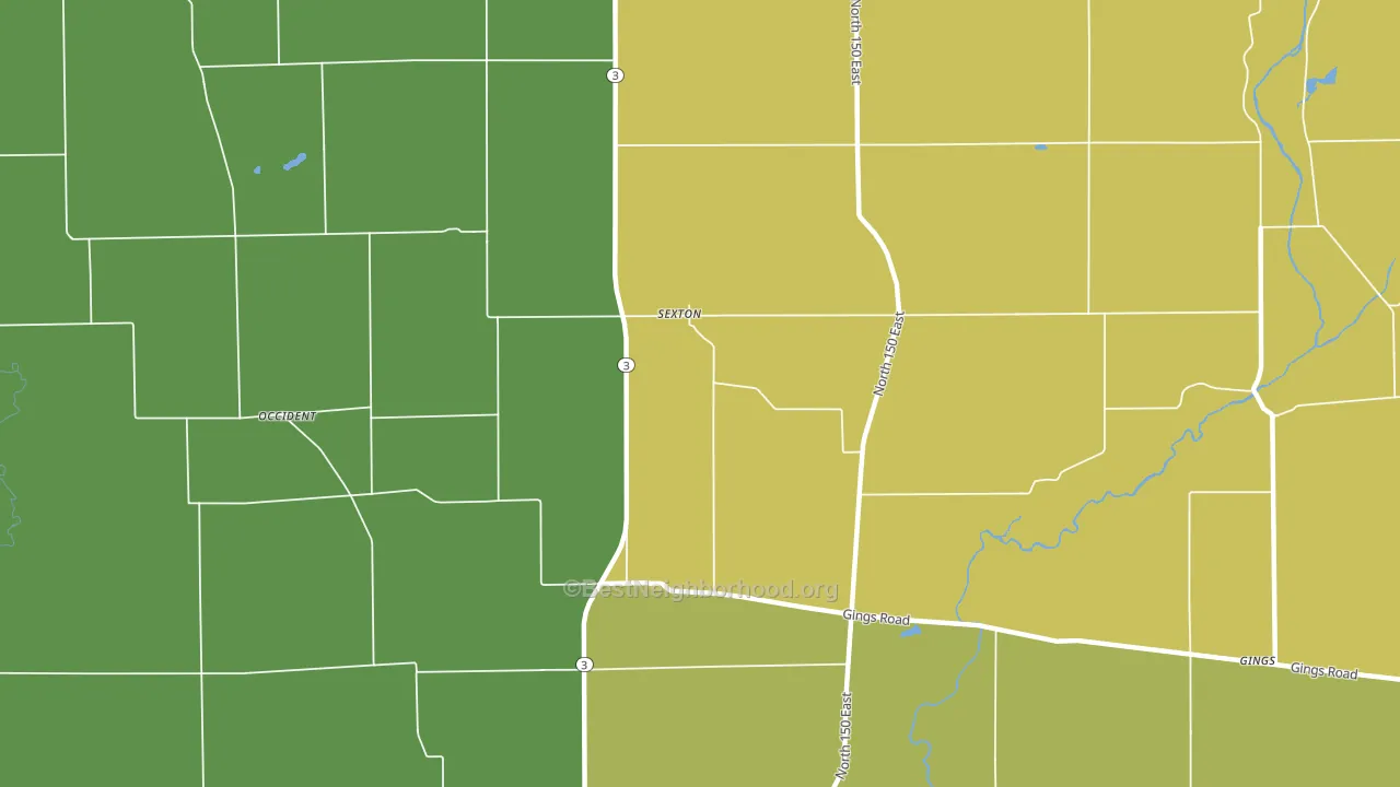 Sexton, IN block-group voter-turnout map