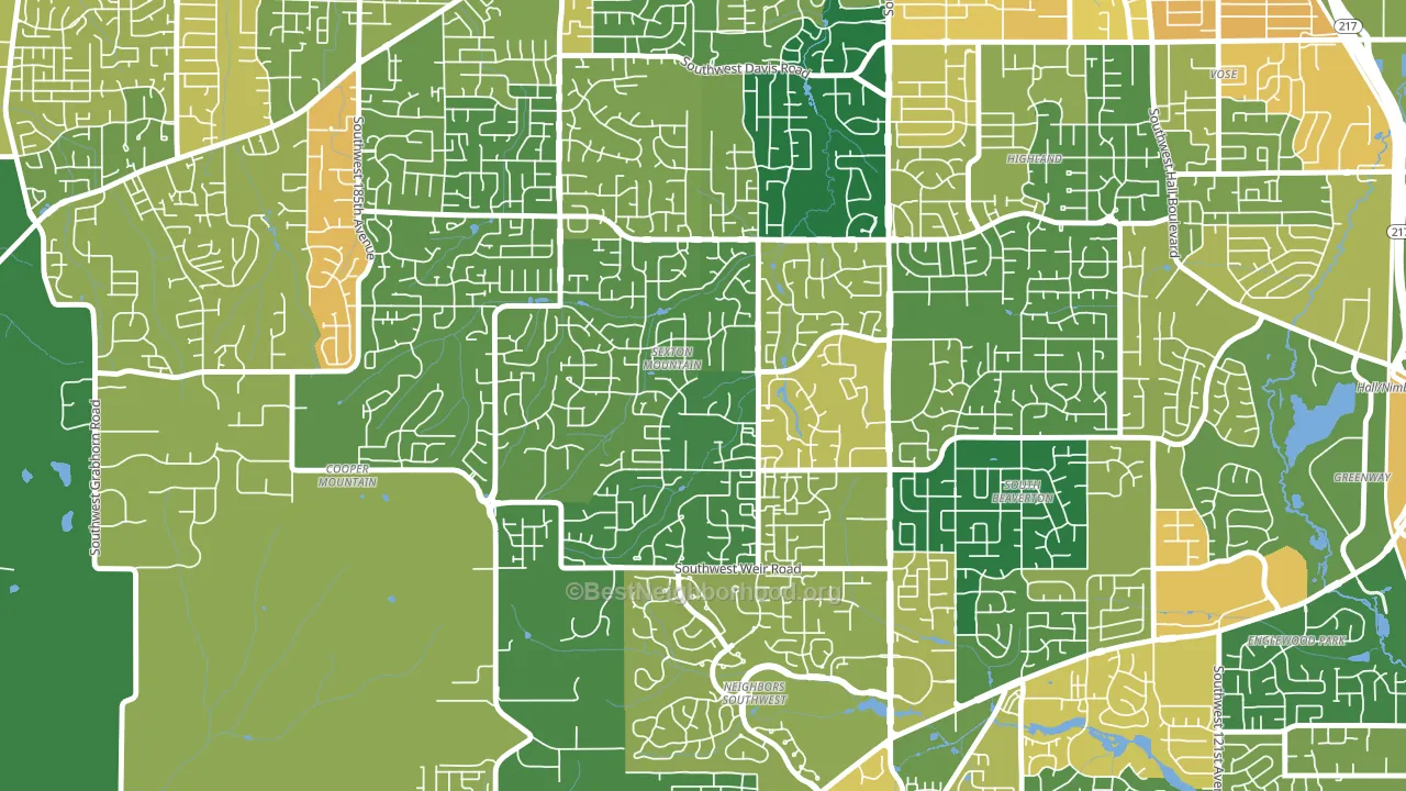Sexton Mountain, Beaverton, OR block-group voter-turnout map