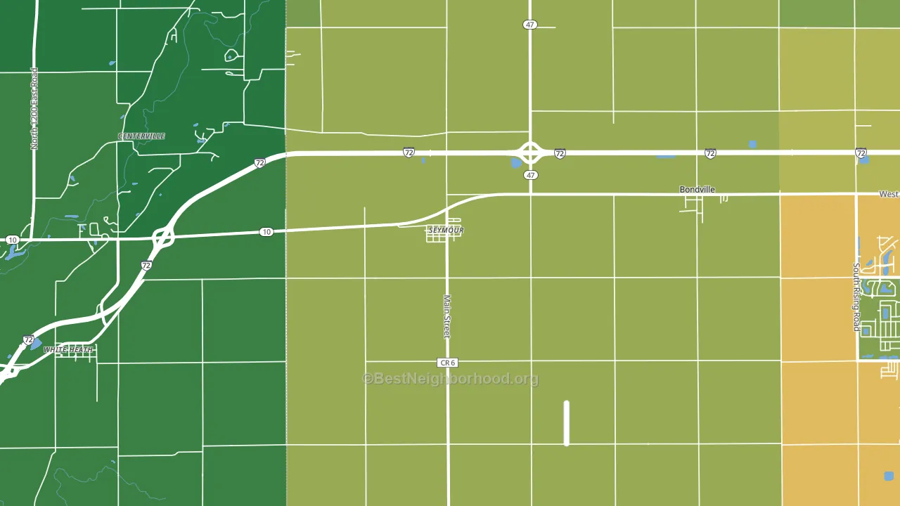 Seymour, IL block-group voter-turnout map