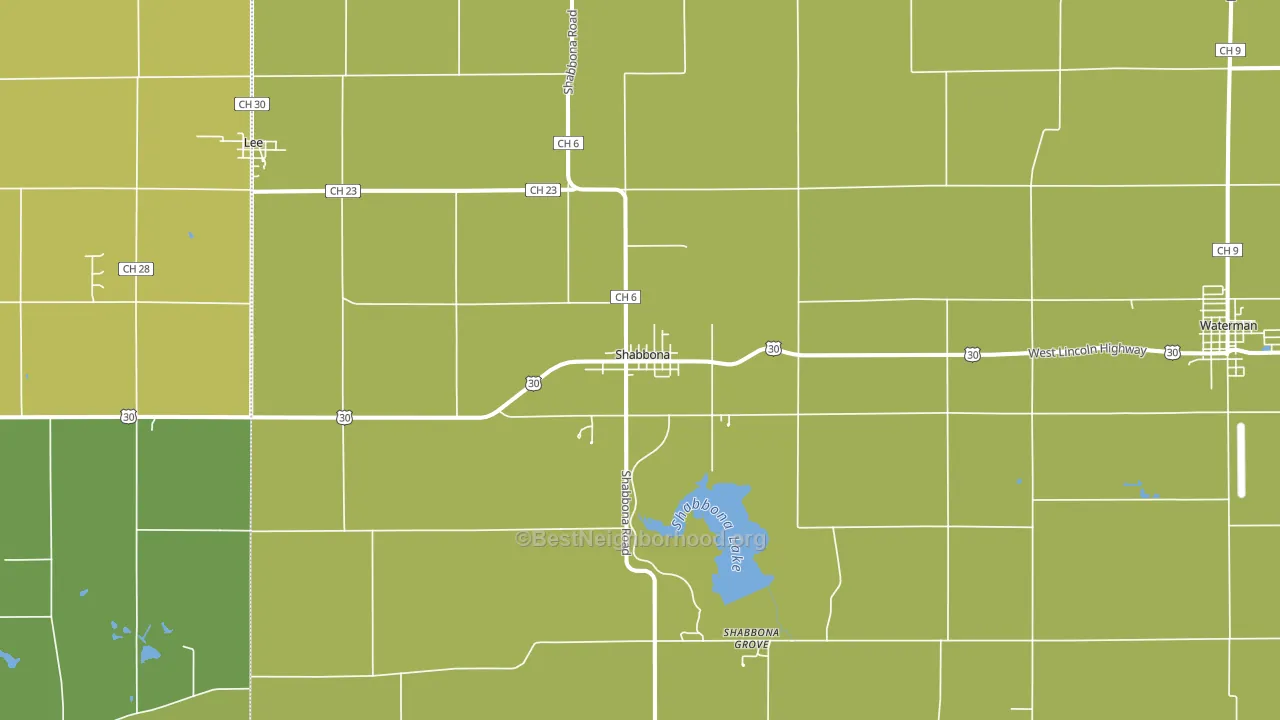 Shabbona, IL block-group voter-turnout map