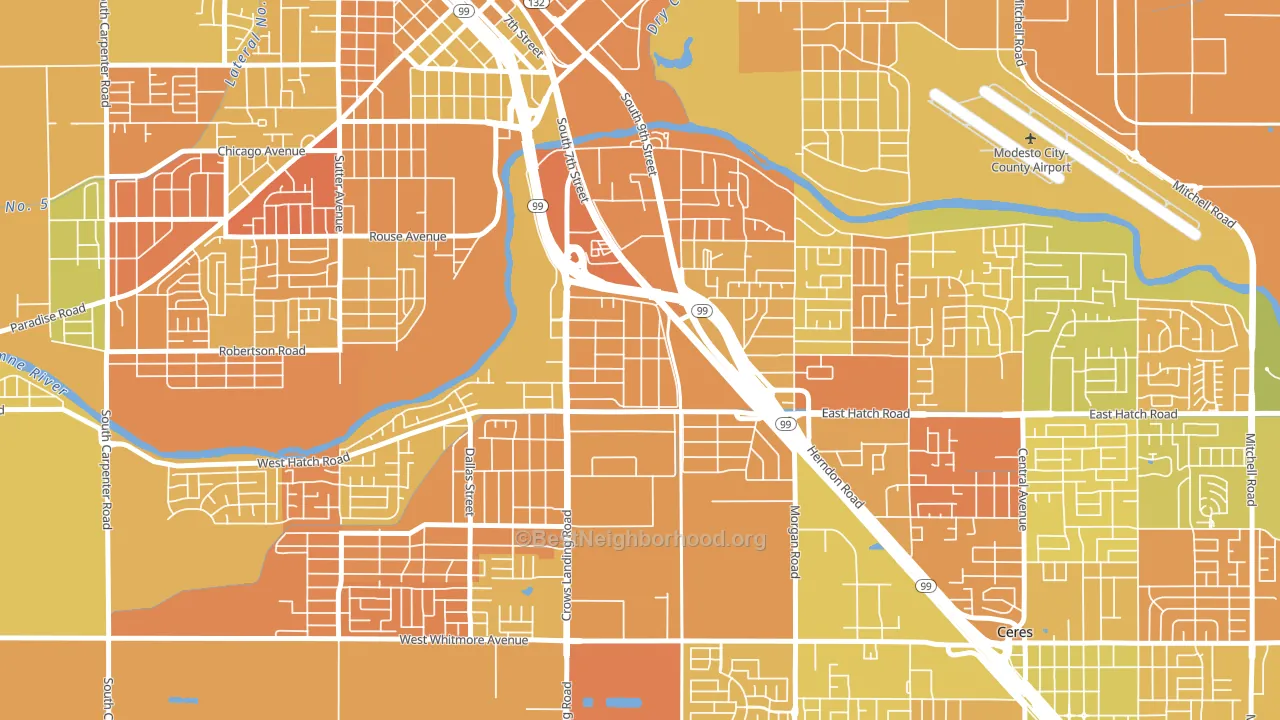 Shackelford, Modesto, CA block-group voter-turnout map