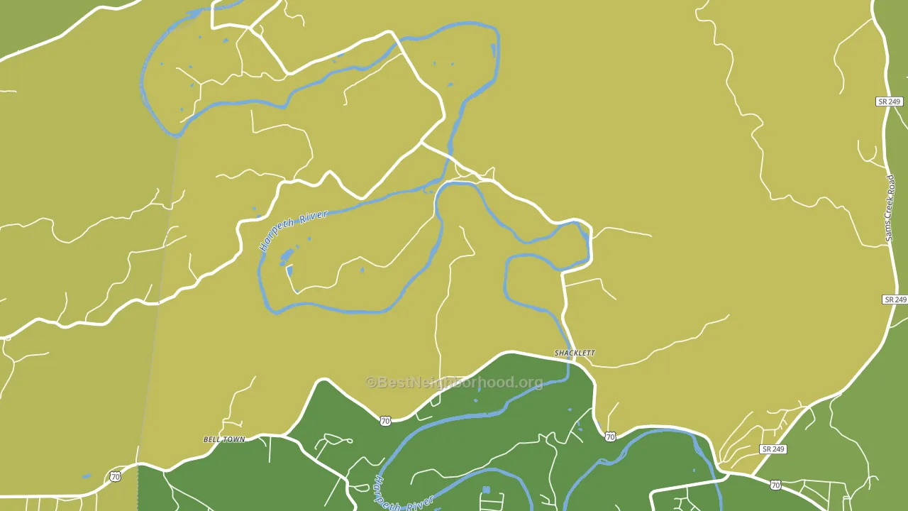 Shacklett, TN block-group voter-turnout map