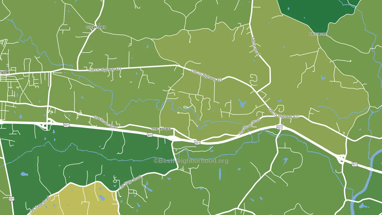 Shacktown, NC block-group voter-turnout map