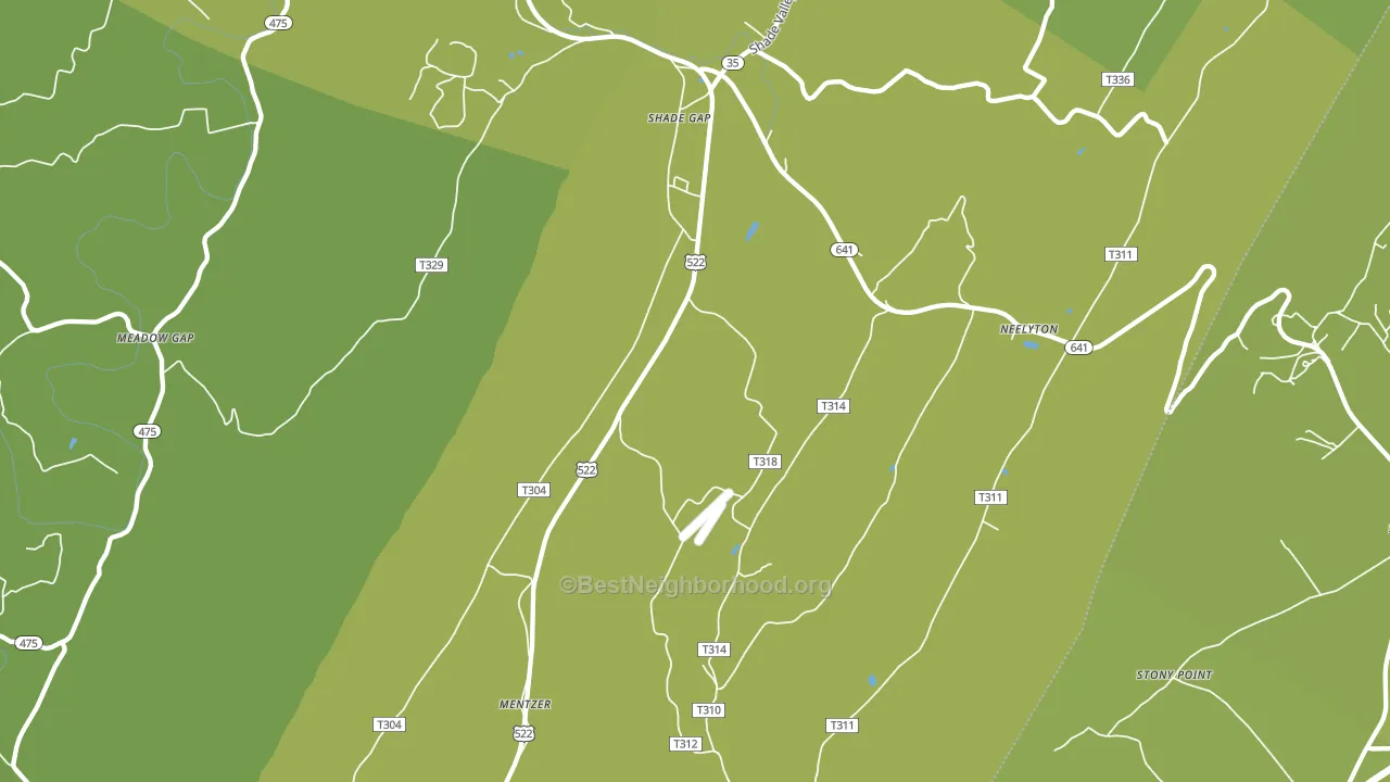 Shade Gap, PA block-group voter-turnout map