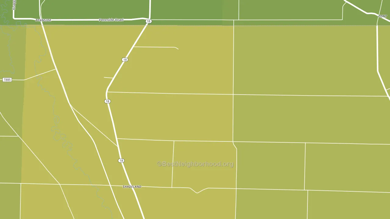 Shadeland, PA block-group voter-turnout map