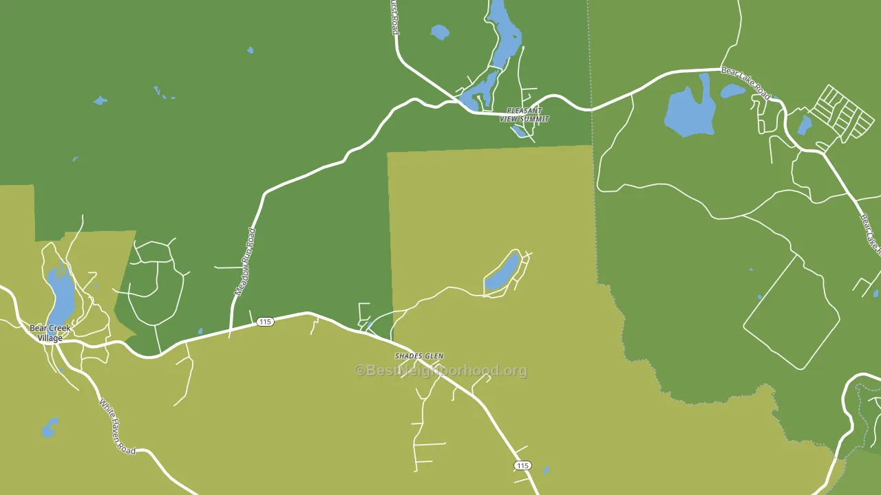 Shades Glen, PA block-group voter-turnout map