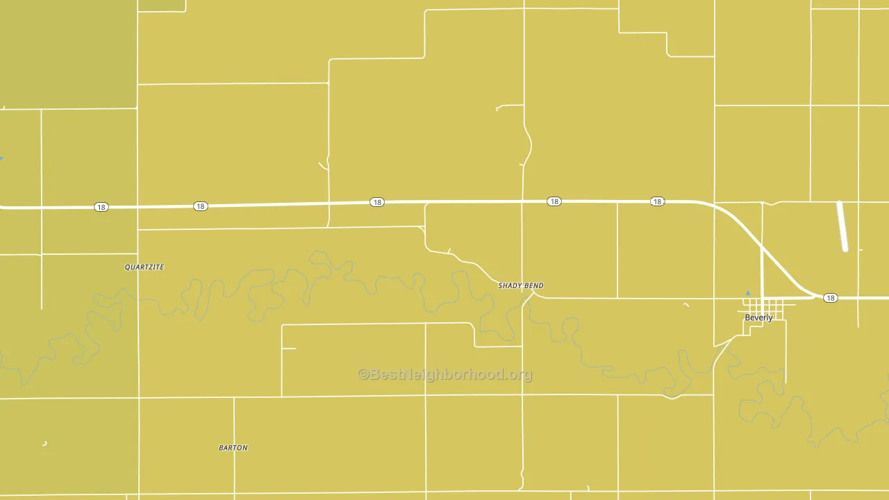 Shady Bend, KS block-group voter-turnout map
