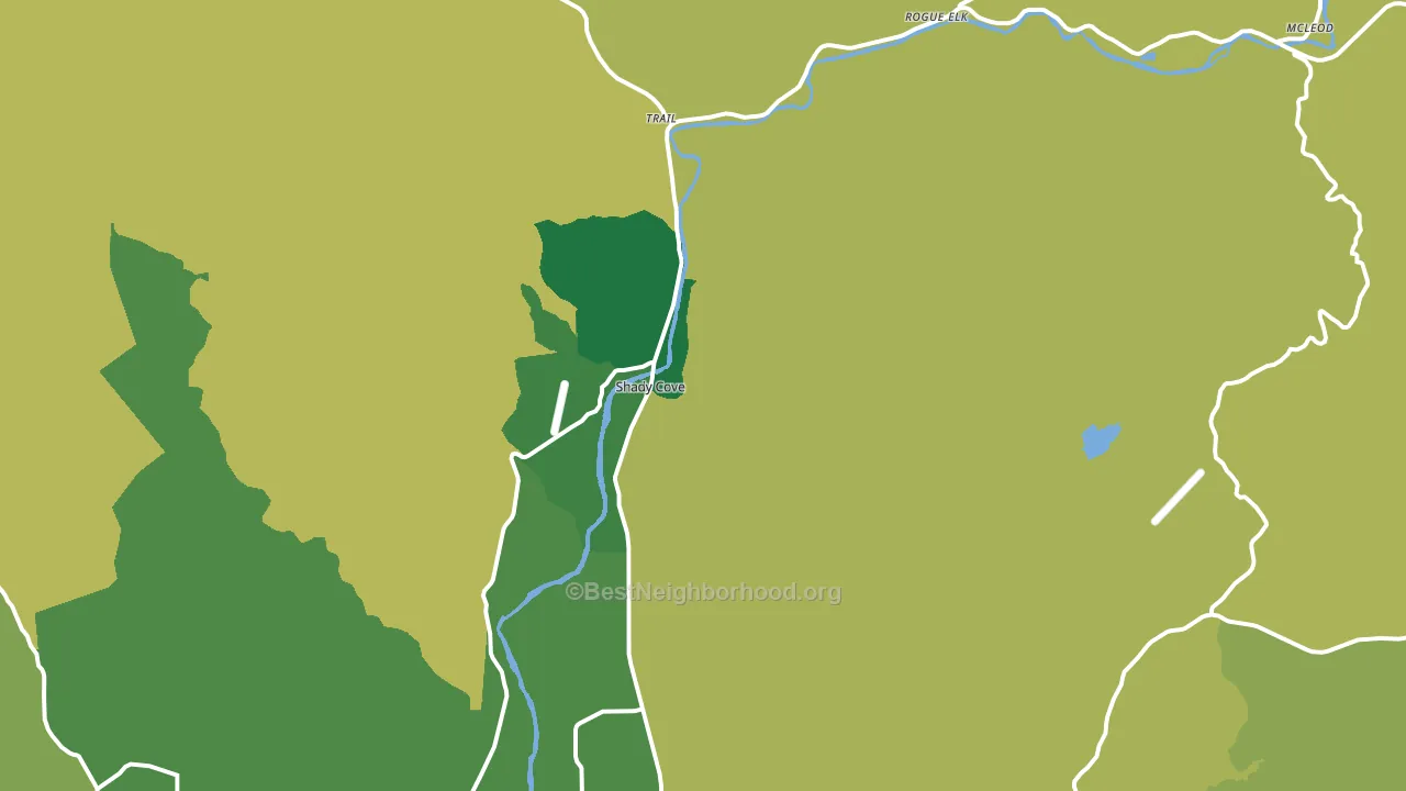 Shady Cove, OR block-group voter-turnout map