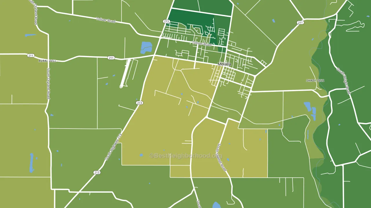 Shady Dell, OR block-group voter-turnout map