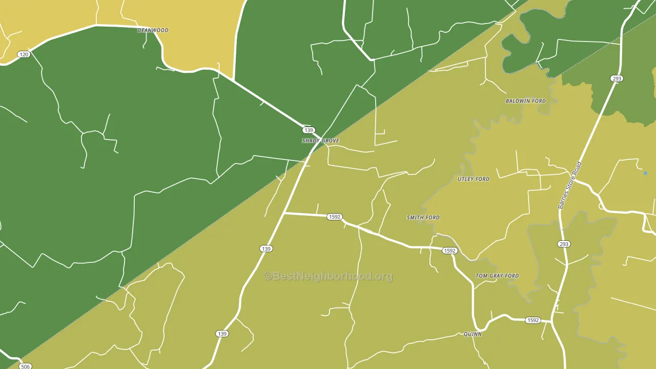 Shady Grove, KY block-group voter-turnout map