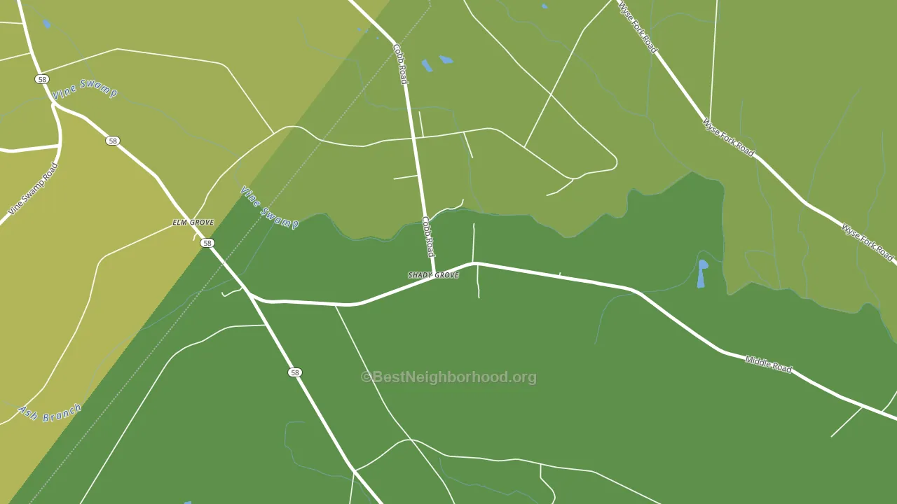 Shady Grove, NC block-group voter-turnout map