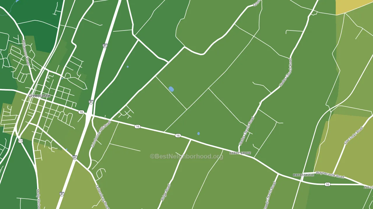 Shady Grove, PA block-group voter-turnout map
