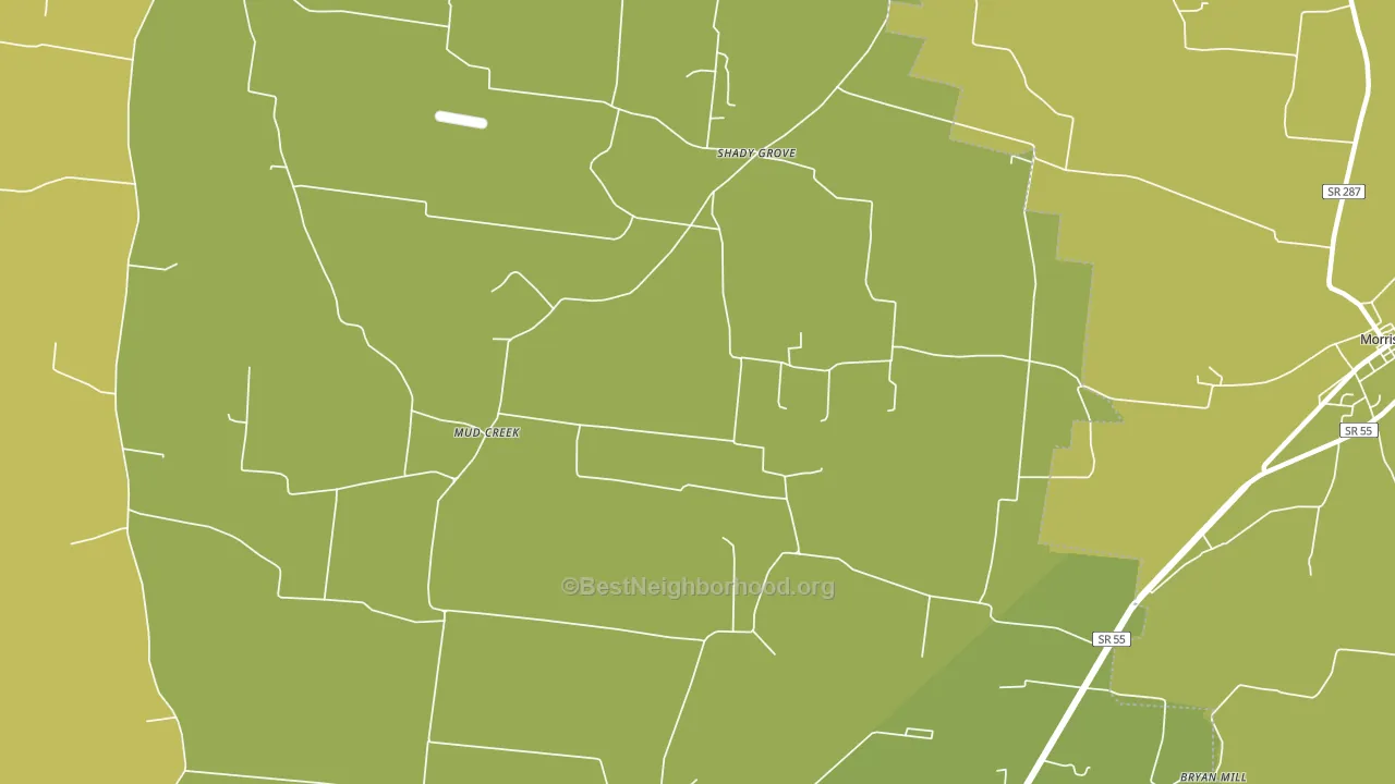 Shady Grove, TN block-group voter-turnout map