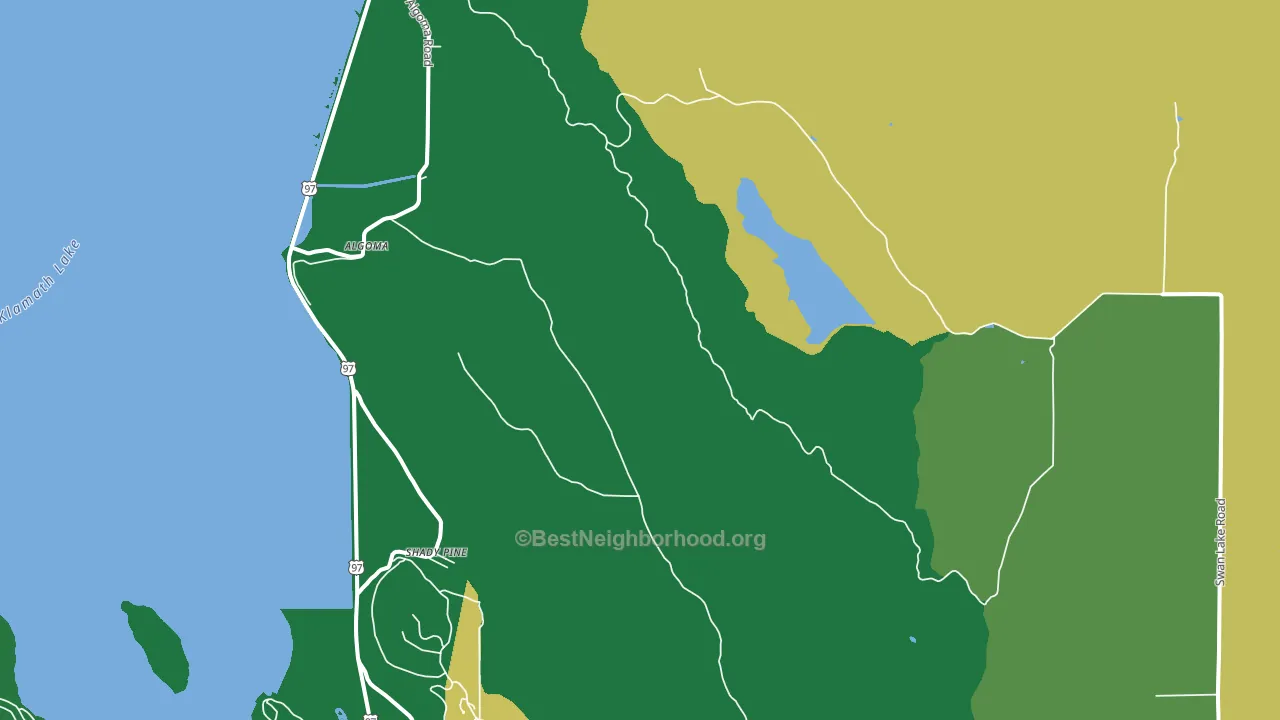 Shady Pine, OR block-group voter-turnout map
