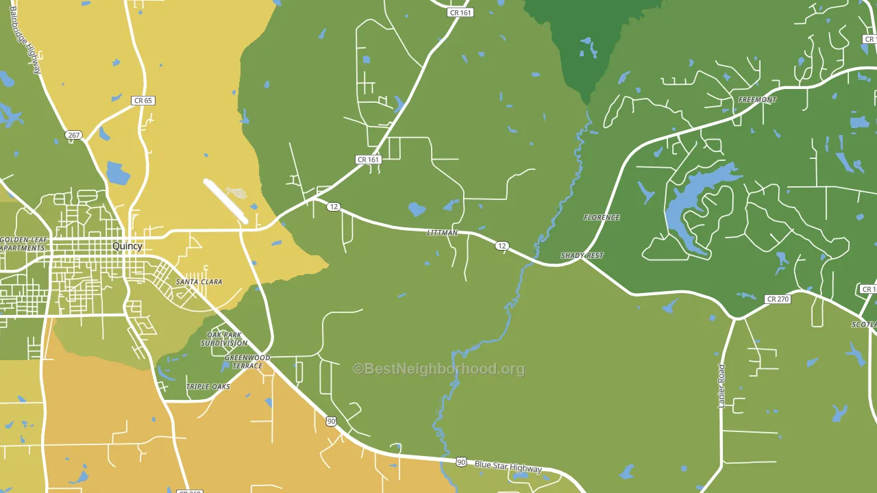 Shady Rest, FL block-group voter-turnout map