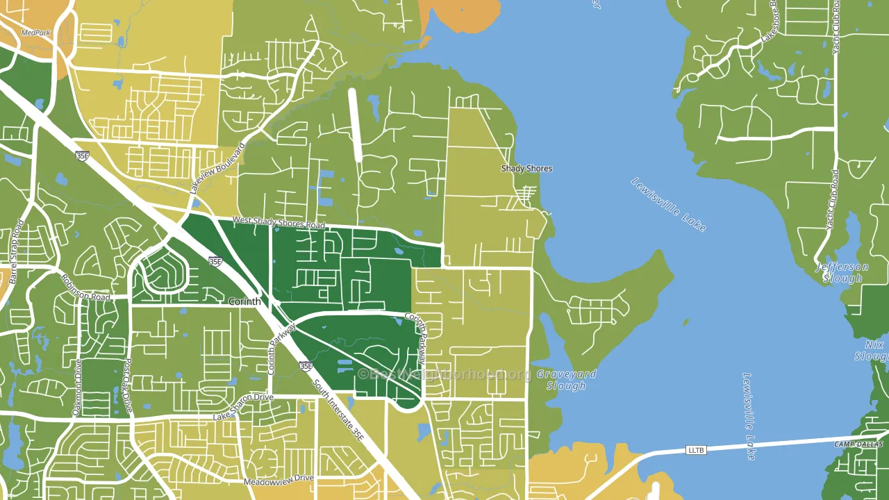 Shady Shores, TX block-group voter-turnout map