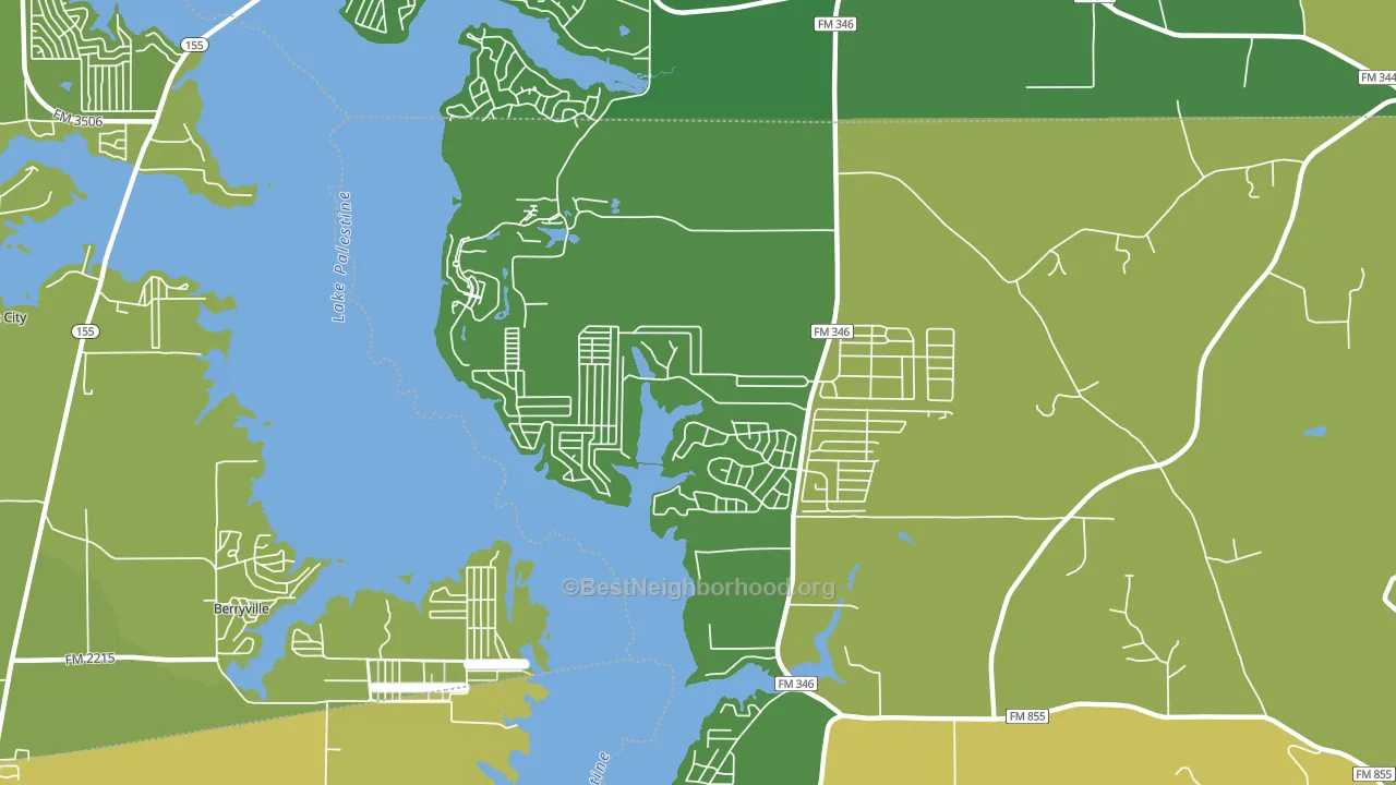 Shadybrook, TX block-group voter-turnout map