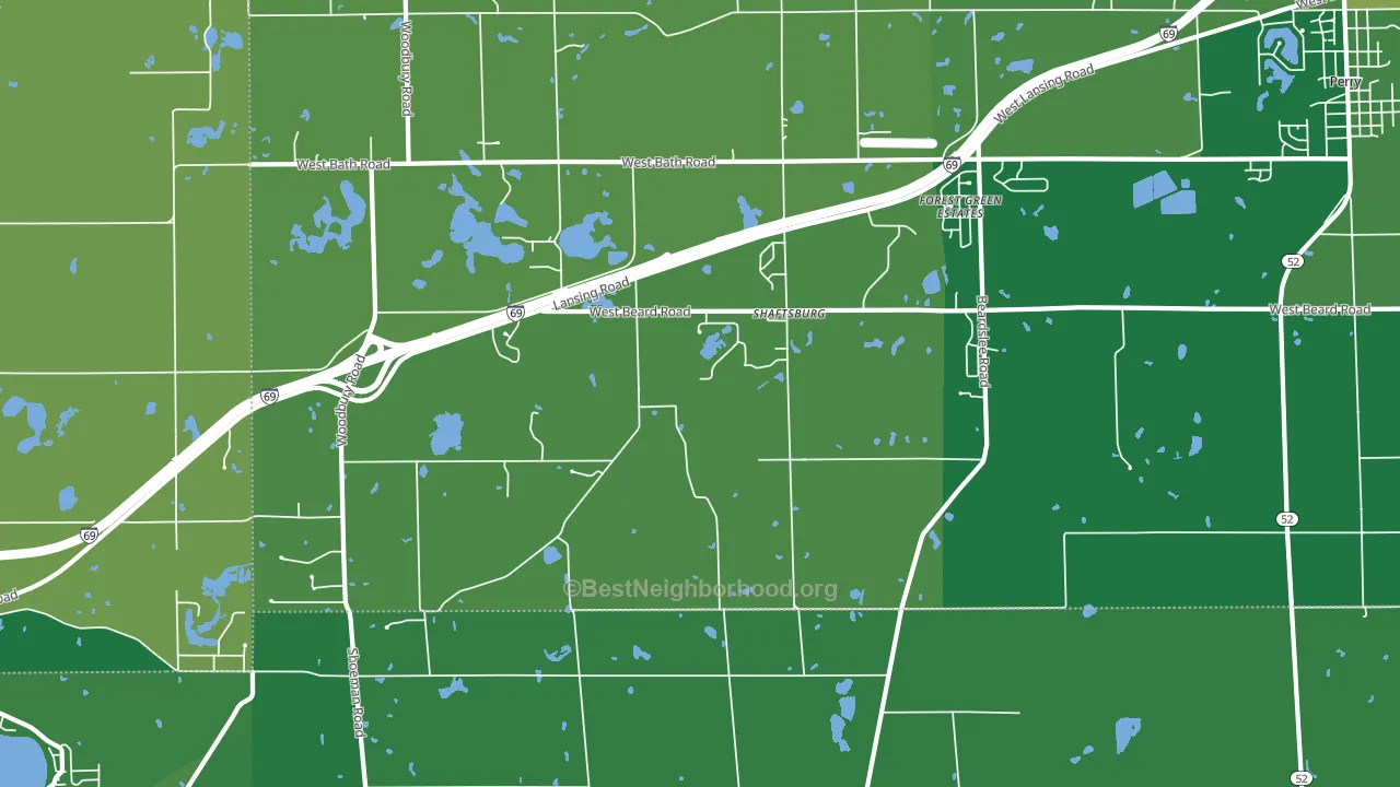 Shaftsburg, MI block-group voter-turnout map