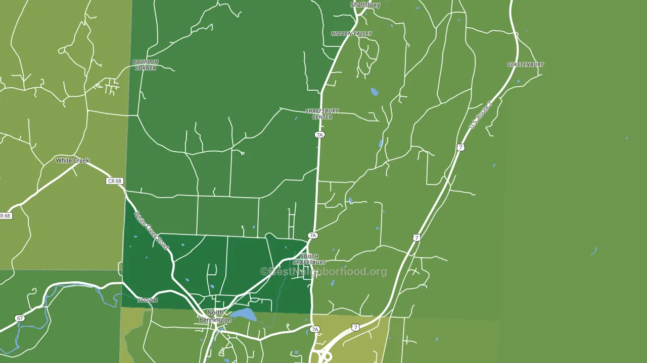 Shaftsbury, VT block-group voter-turnout map