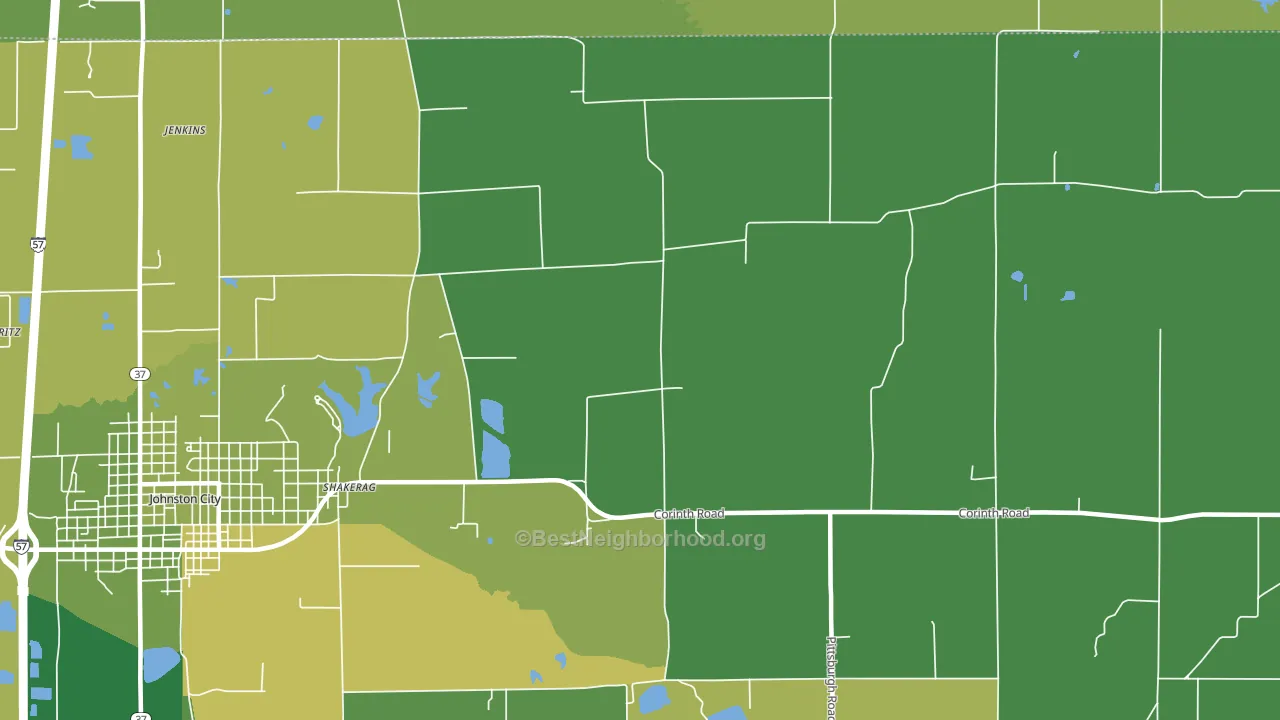 Shakerag, IL block-group voter-turnout map