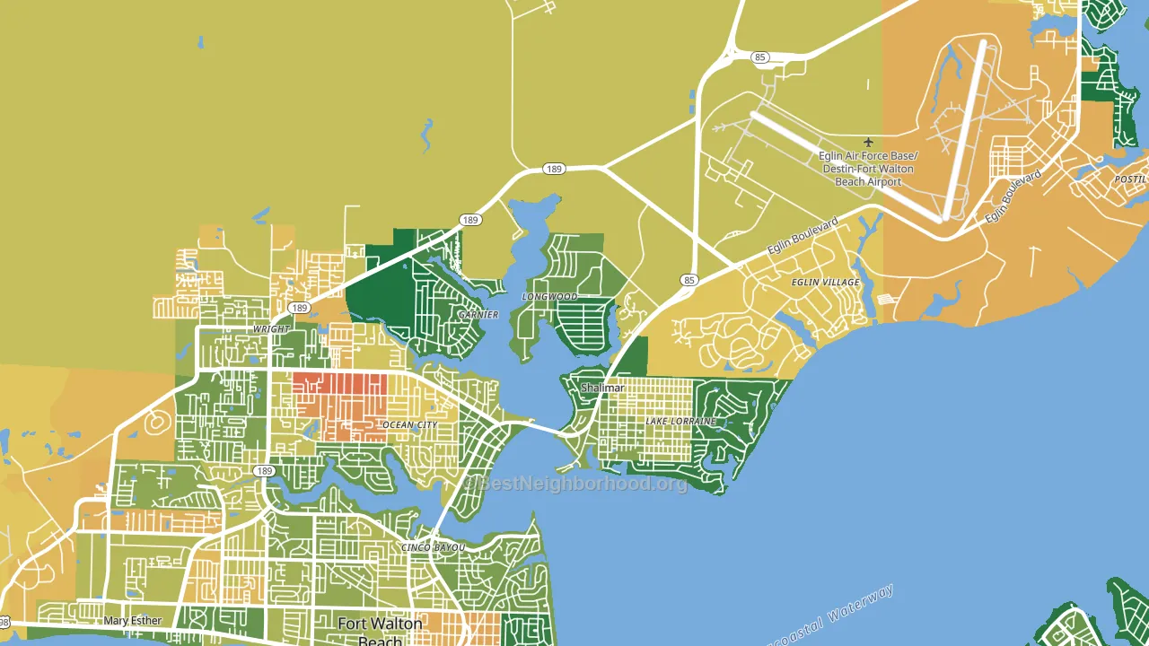 Shalimar, FL block-group voter-turnout map