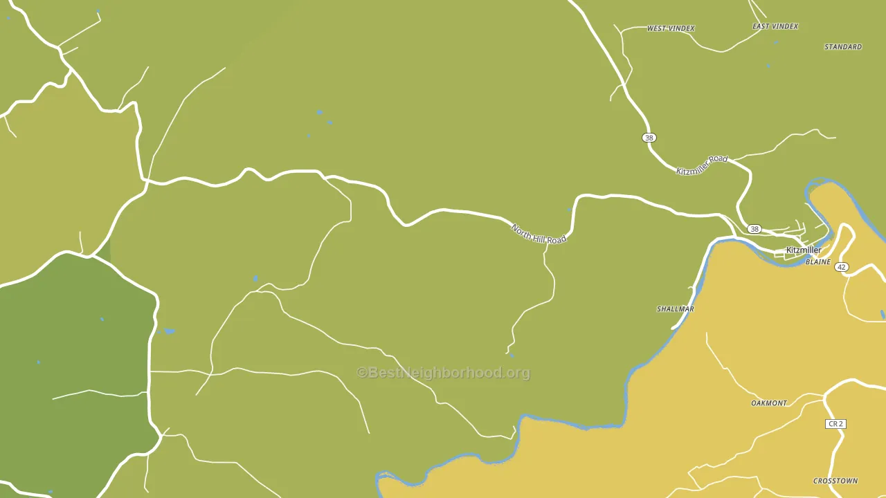 Shallmar, MD block-group voter-turnout map