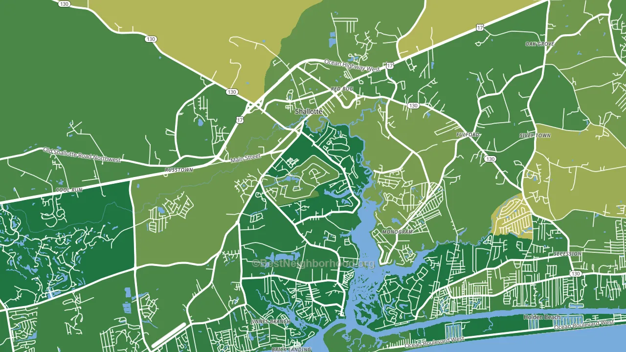Shallotte, NC block-group voter-turnout map