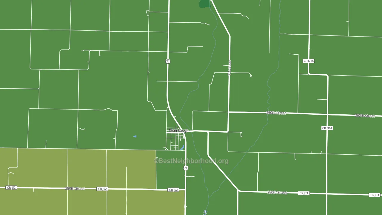 Shambaugh, IA block-group voter-turnout map