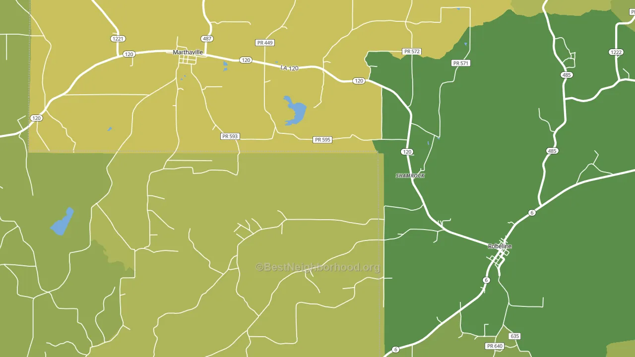 Shamrock, LA block-group voter-turnout map