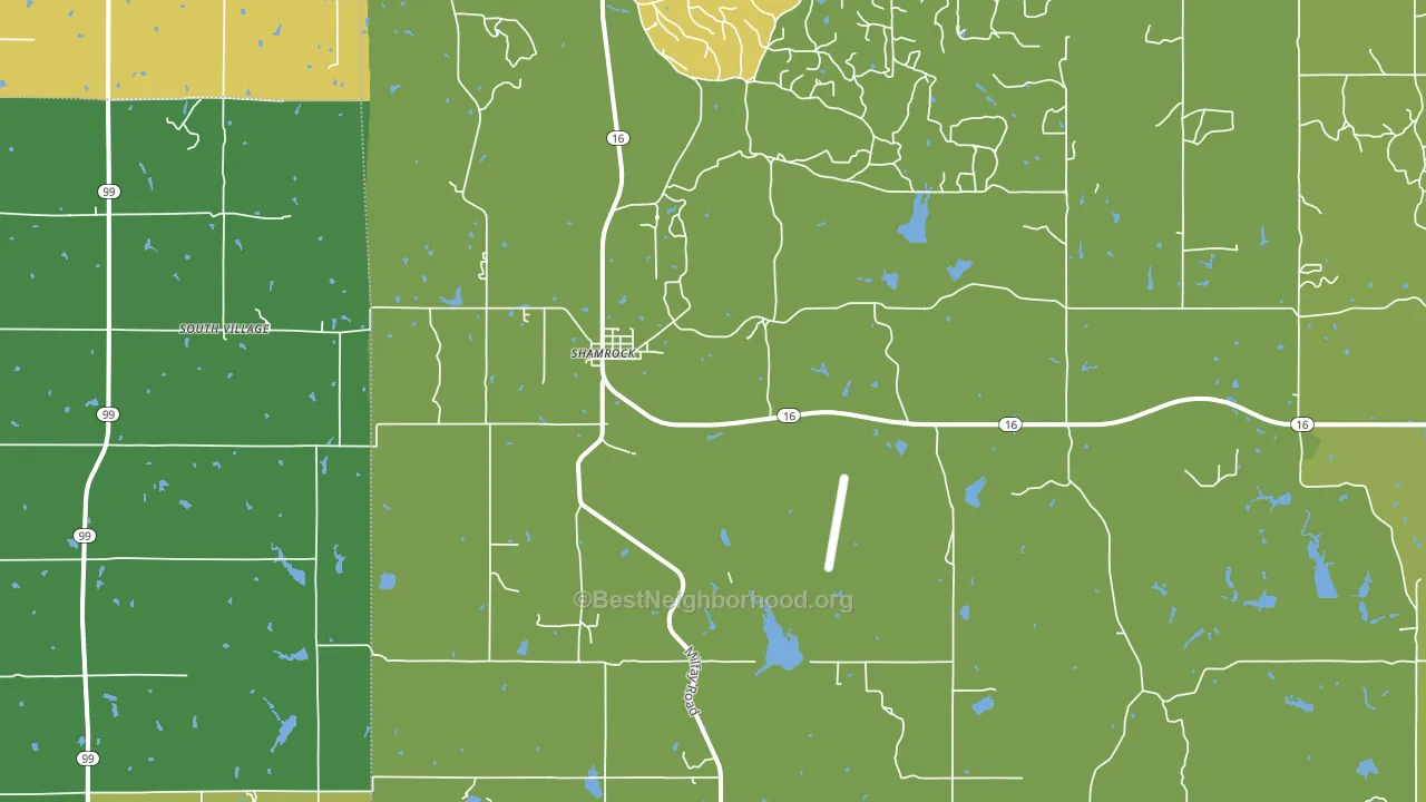 Shamrock, OK block-group voter-turnout map