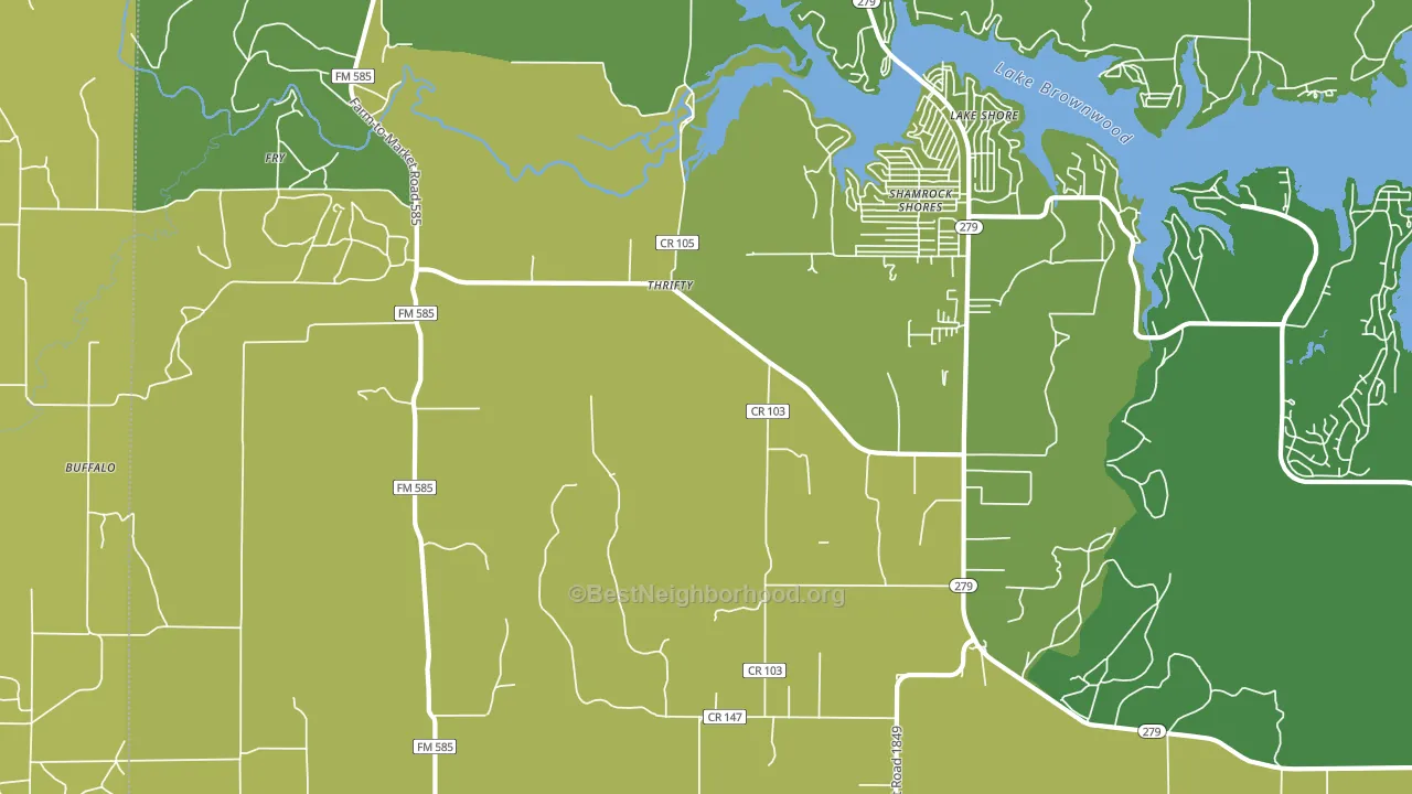 Shamrock Shores, TX block-group voter-turnout map